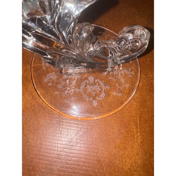 Clear Glass Candle Holders With Etched Design - Picture 6 of 10